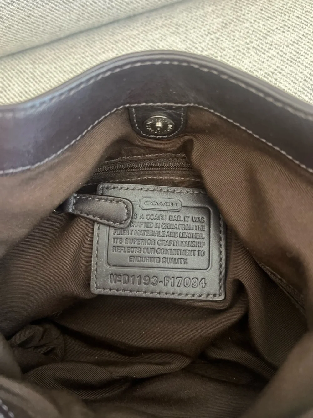 Coach y2k vintage Signature Soho Lynn Hobo Shoulder Bag F17094 Brown - Picture 9 of 15